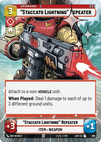 Image for "Staccato Lightning" Repeater (Hyperspace Foil) (689) (A Lawless Time) - Star Wars: Unlimited