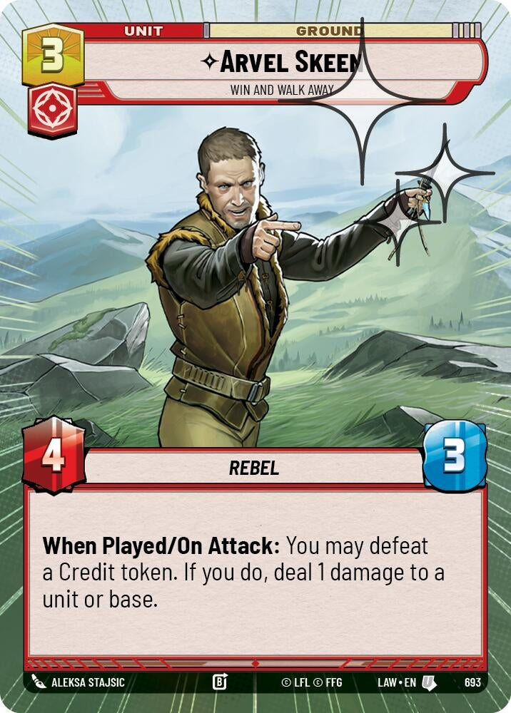 Image for Arvel Skeen - Win and Walk Away (Hyperspace Foil) (693) (A Lawless Time) - Star Wars: Unlimited