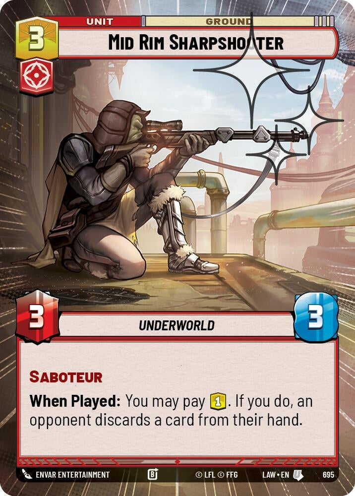 Image for Mid Rim Sharpshooter (Hyperspace Foil) (695) (A Lawless Time) - Star Wars: Unlimited