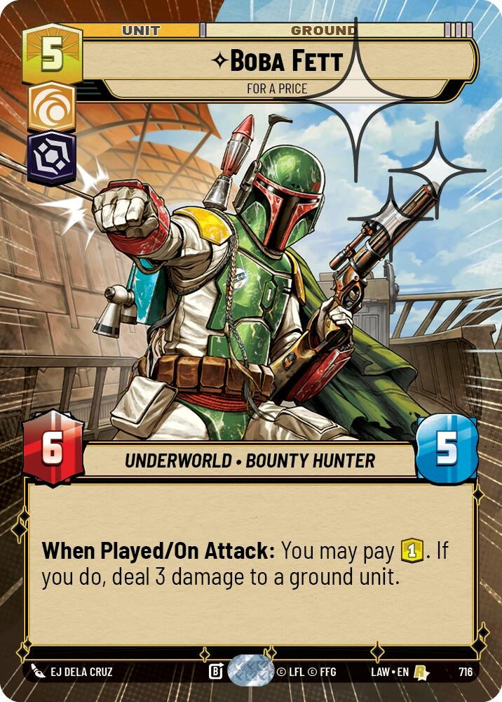 Image for Boba Fett - For a Price (Hyperspace Foil) (716) (A Lawless Time) - Star Wars: Unlimited