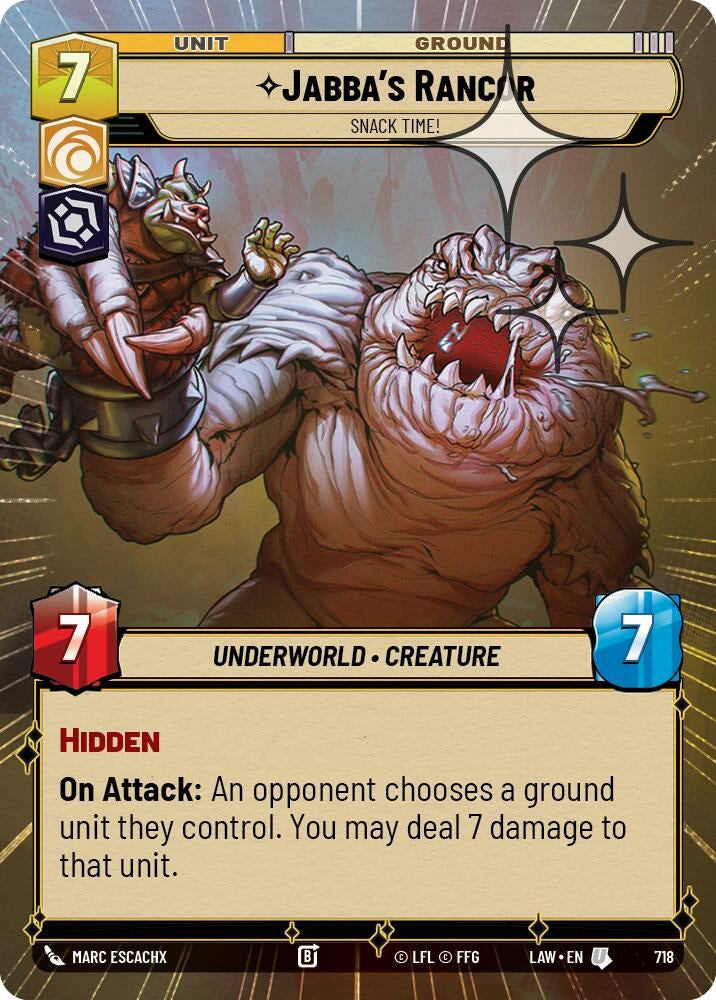 Image for Jabba's Rancor - Snack Time! (Hyperspace Foil) (718) (A Lawless Time) - Star Wars: Unlimited
