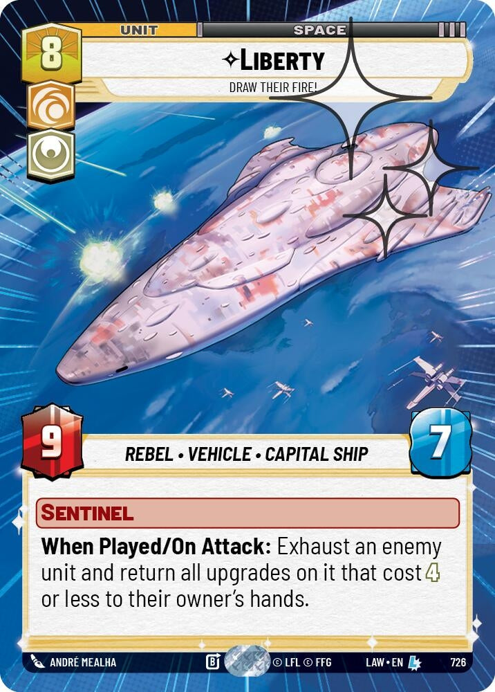 Image for Liberty - Draw Their Fire! (Hyperspace Foil) (726) (A Lawless Time) - Star Wars: Unlimited