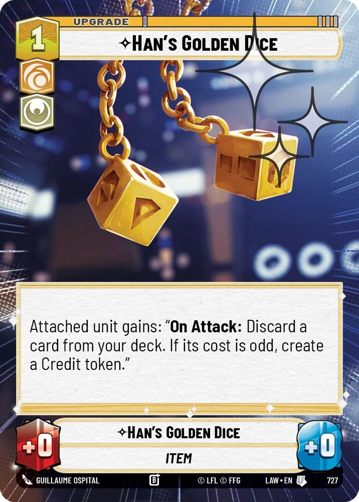Image for Han's Golden Dice (Hyperspace Foil) (727) (A Lawless Time) - Star Wars: Unlimited