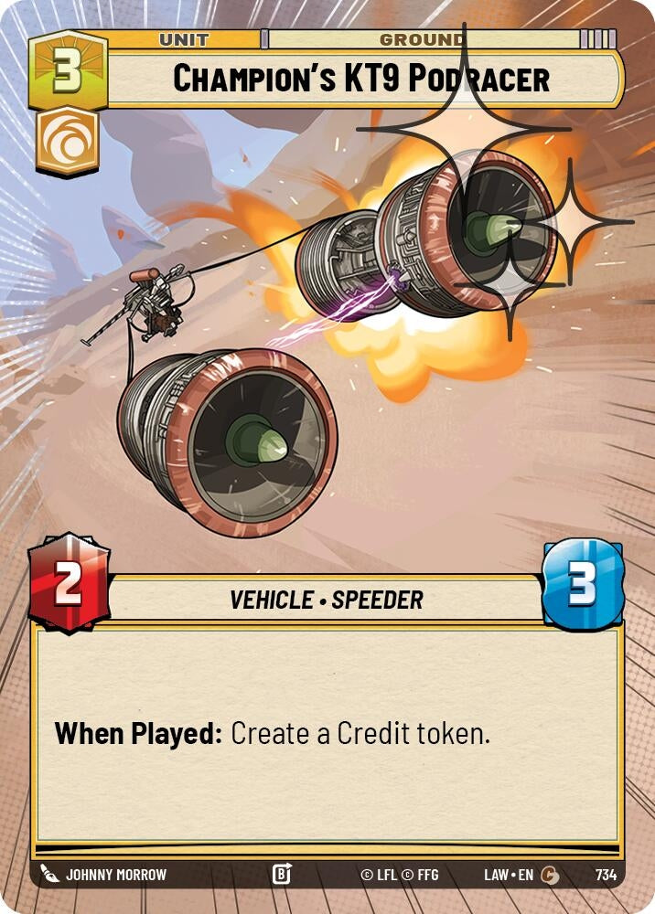 Image for Champion's KT-9 Podracer (Hyperspace Foil) (734) (A Lawless Time) - Star Wars: Unlimited