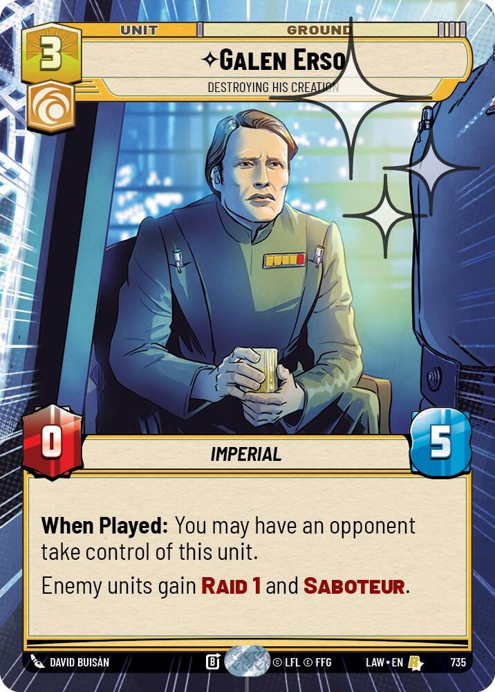 Image for Galen Erso - Destroying His Creation (Hyperspace Foil) (735) (A Lawless Time) - Star Wars: Unlimited