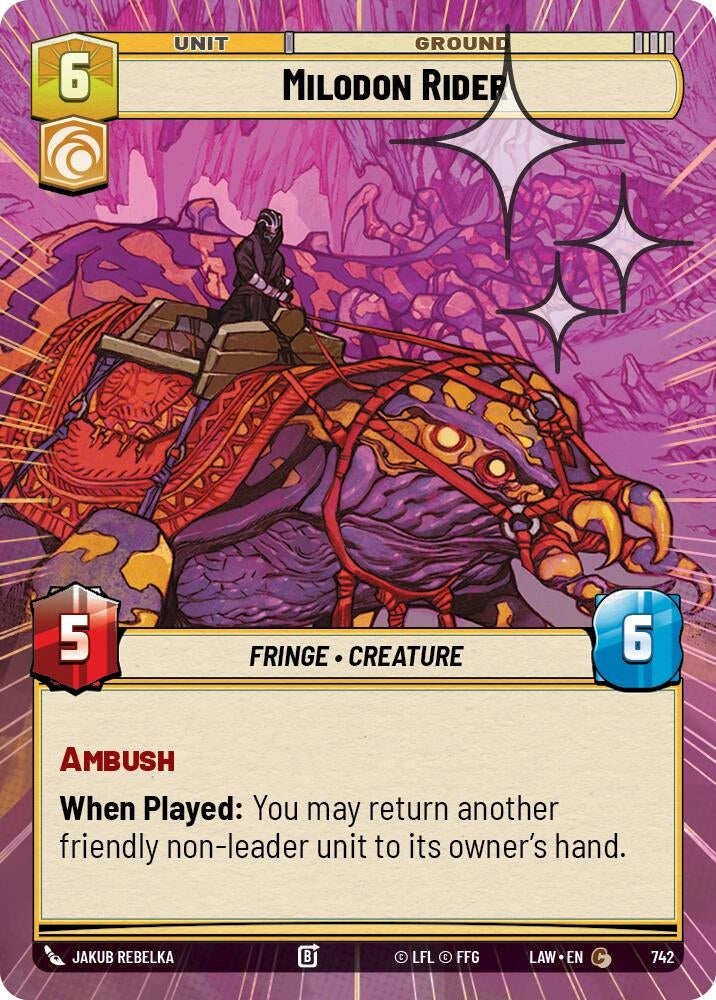 Image for Milodon Rider (Hyperspace Foil) (742) (A Lawless Time) - Star Wars: Unlimited