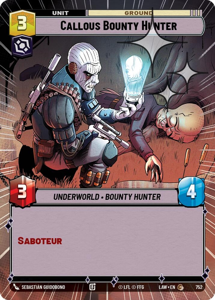 Image for Callous Bounty Hunter (Hyperspace Foil) (752) (A Lawless Time) - Star Wars: Unlimited