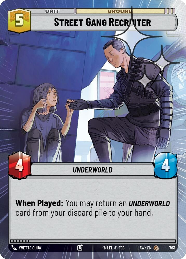 Image for Street Gang Recruiter (Hyperspace Foil) (763) (A Lawless Time) - Star Wars: Unlimited