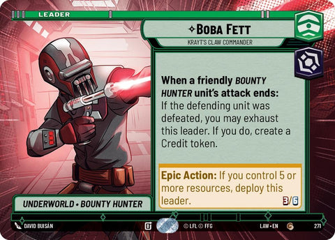 Image for Boba Fett - Krayt's Claw Commander (Hyperspace) (271) (A Lawless Time) - Star Wars: Unlimited
