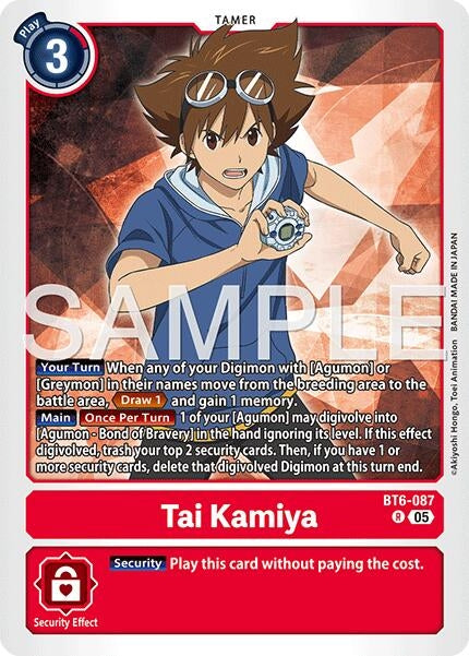 Image for Tai Kamiya - BT6-087 (Reprint) (BT6-087 R) (Advanced Booster Digimon Generation) - Digimon Card Game