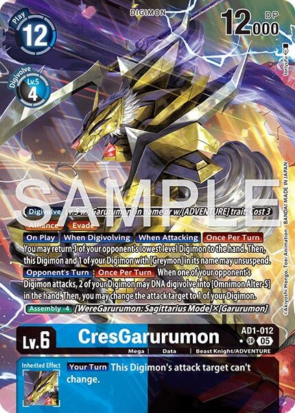 Image for CresGarurumon (Alternate Art) (AD1-012 SR) (Advanced Booster Digimon Generation) (AD-01) - Digimon Card Game