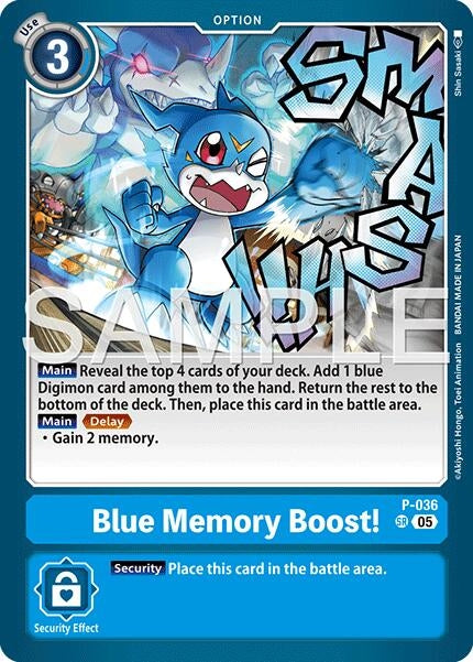 Image for Blue Memory Boost! (Reprint) (P-036 SR) (Advanced Booster Digimon Generation) - Digimon Card Game