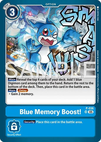Image for Blue Memory Boost! (Reprint) (P-036 SR) (Advanced Booster Digimon Generation) (AD-01) - Digimon Card Game