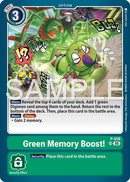Image for Green Memory Boost! (Reprint) (P-038 SR) (Advanced Booster Digimon Generation) - Digimon Card Game