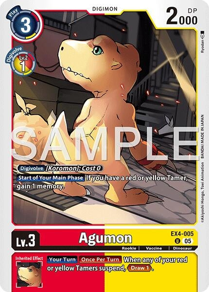 Image for Agumon - EX4-005 (Reprint) (EX4-005 U) (Advanced Booster Digimon Generation) (AD-01) - Digimon Card Game