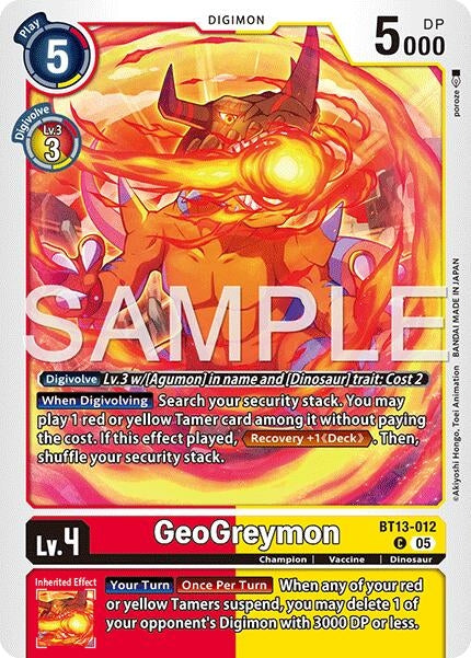 Image for Geogreymon - BT13-012 (Reprint) (BT13-012 C) (Advanced Booster Digimon Generation) - Digimon Card Game