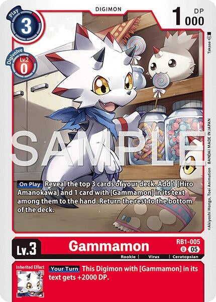 Image for Gammamon - RB1-005 (Reprint) (RB1-005 U) (Advanced Booster Digimon Generation) - Digimon Card Game