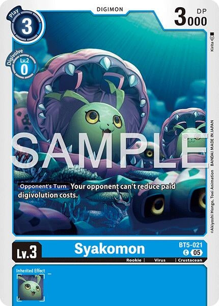 Image for Syakomon (Reprint) (BT5-021 C) (Advanced Booster Digimon Generation) (AD-01) - Digimon Card Game