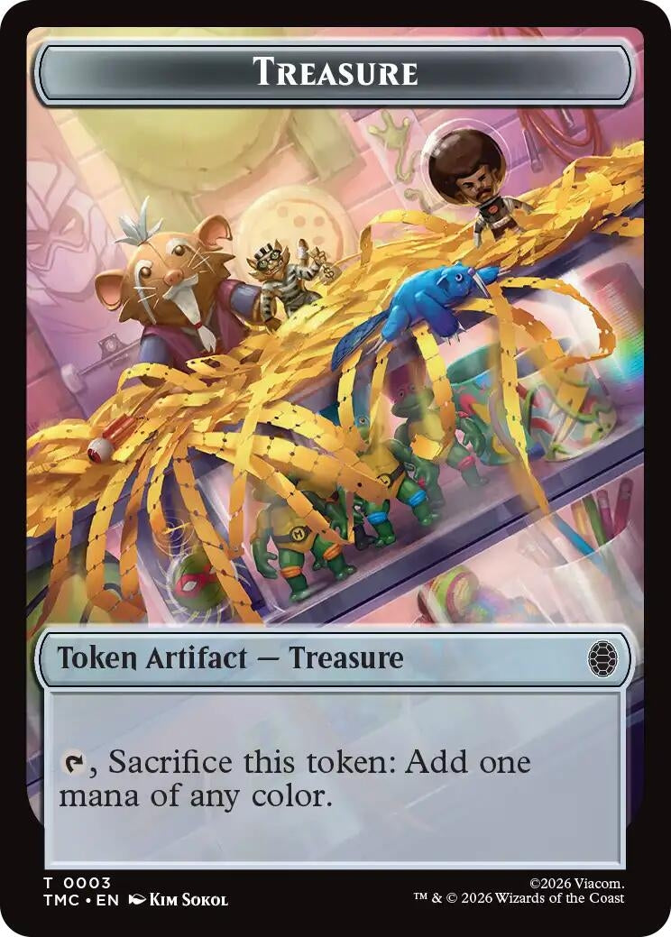 Image for Treasure // Clue Double-Sided Token (3 // 2) (Teenage Mutant Ninja Turtles) - Magic: The Gathering