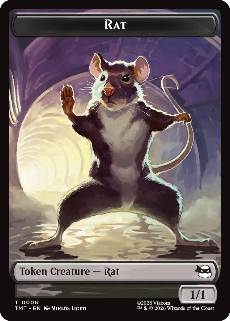 Image for Rat // Food Double-Sided Token (6 // 8) (Teenage Mutant Ninja Turtles) - Magic: The Gathering