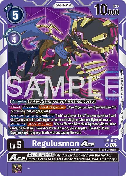 Image for Regulusmon ACE (Reprint) (LM-017 SR) (Advanced Booster Digimon Generation) (AD-01) - Digimon Card Game