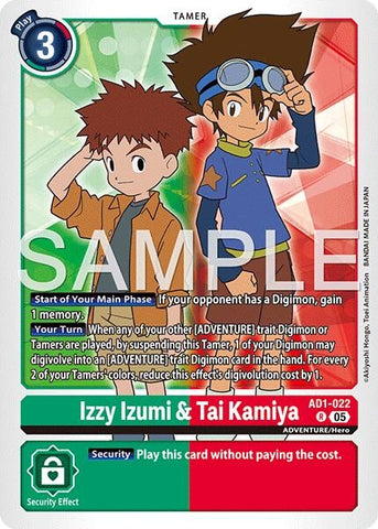 Image for Izzy Izumi & Tai Kamiya (AD1-022) (Advanced Booster Digimon Generation) (AD-01) - Digimon Card Game