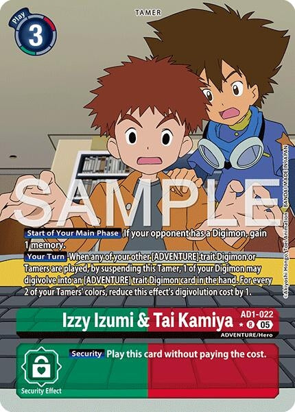 Image for Izzy Izumi & Tai Kamiya (Alternate Art) (AD1-022) (Advanced Booster Digimon Generation) (AD-01) - Digimon Card Game
