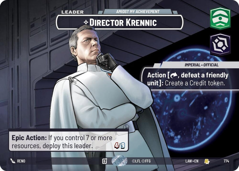 Image for Director Krennic - Amidst My Achievement (Showcase) (774) (A Lawless Time) - Star Wars: Unlimited