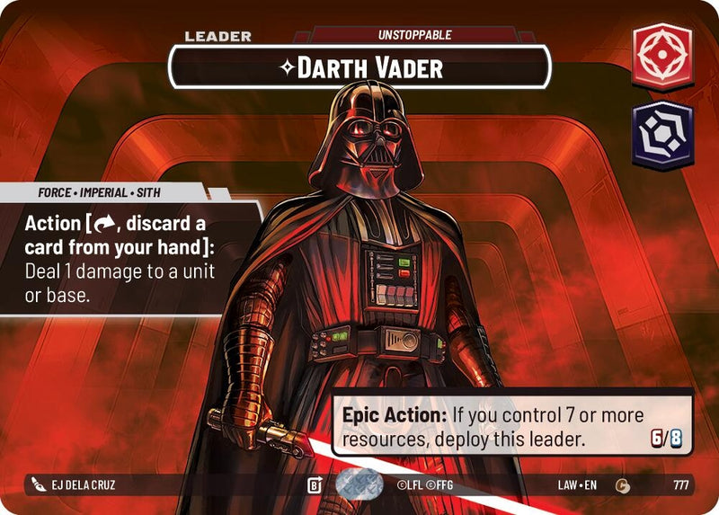 Image for Darth Vader - Unstoppable (Showcase) (777) (A Lawless Time) - Star Wars: Unlimited
