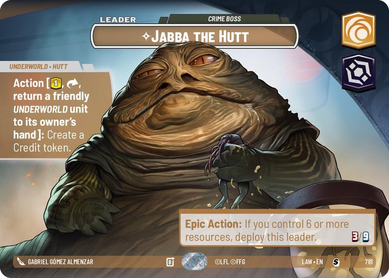 Image for Jabba the Hutt - Crime Boss (Showcase) (781) (A Lawless Time) - Star Wars: Unlimited