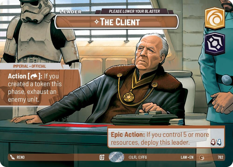 Image for The Client - Please Lower Your Blaster (Showcase) (782) (A Lawless Time) - Star Wars: Unlimited