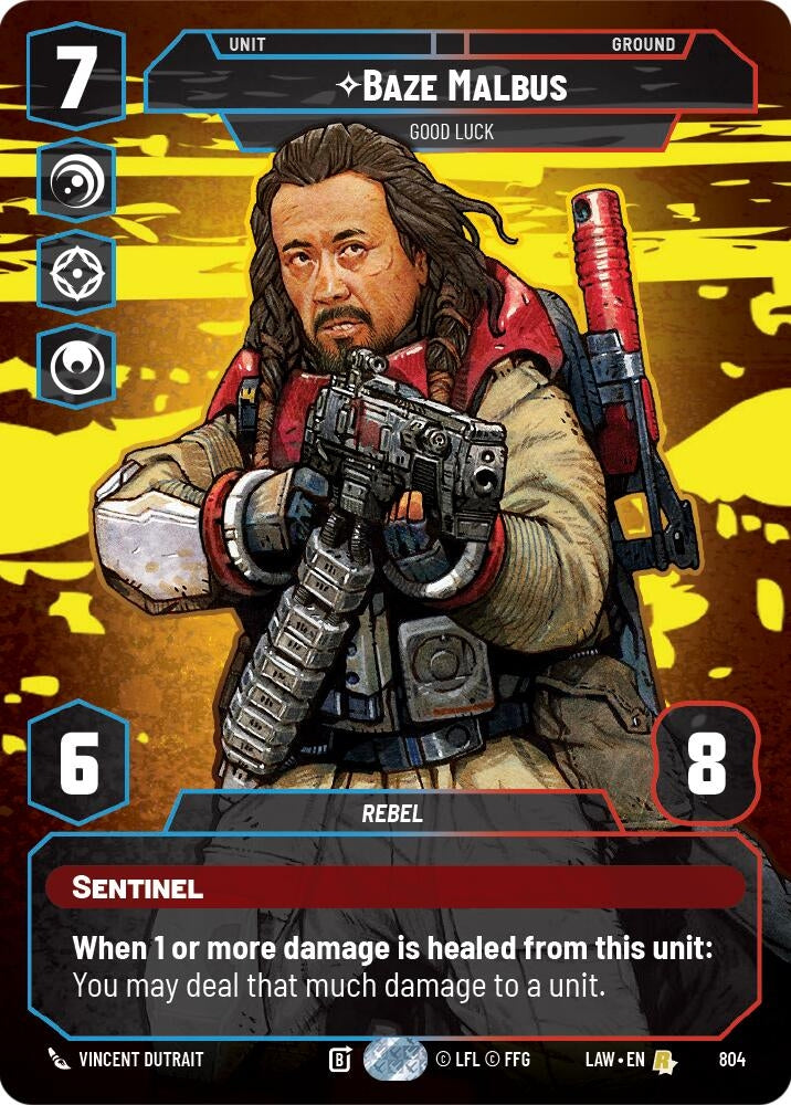 Image for Baze Malbus - Good Luck (Prestige) (804) (A Lawless Time) - Star Wars: Unlimited