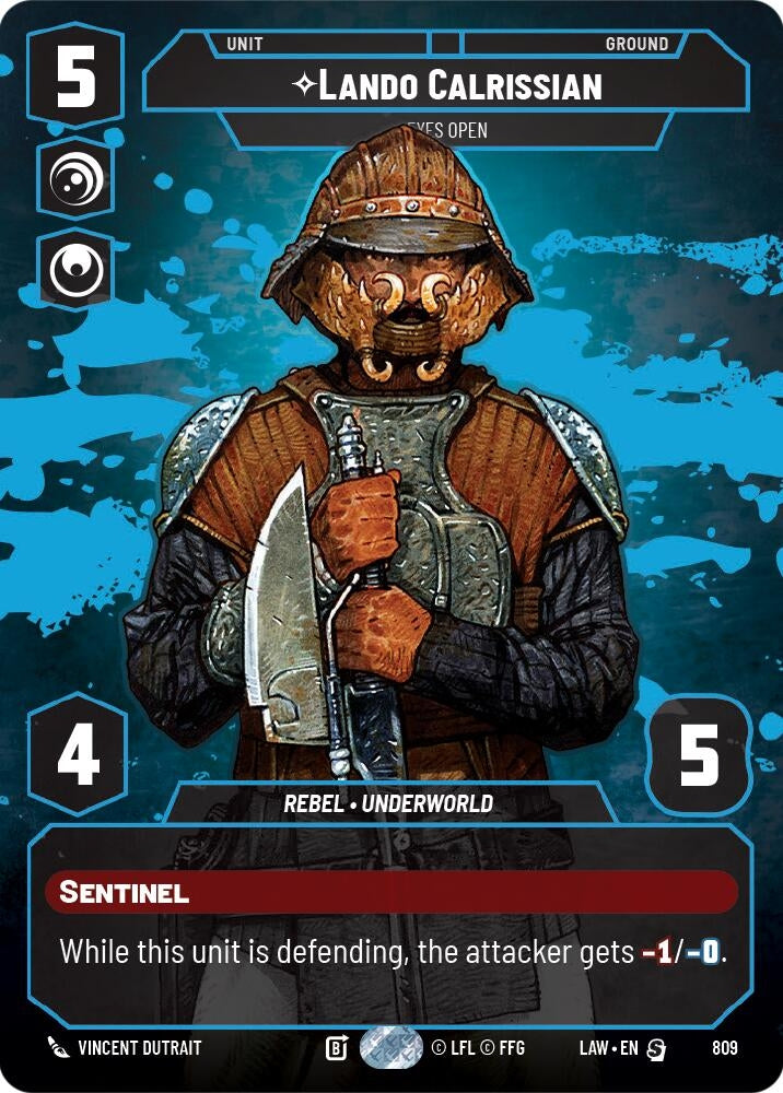 Image for Lando Calrissian - Eyes Open (Prestige) (809) (A Lawless Time) - Star Wars: Unlimited
