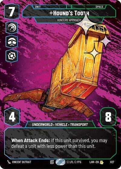 Image for Hound's Tooth - Hunters' Approach (Prestige Foil) (827) (A Lawless Time) - Star Wars: Unlimited
