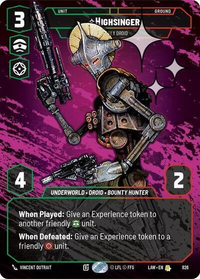 Image for Highsinger - Deadly Droid (Prestige Foil) (826) (A Lawless Time) - Star Wars: Unlimited