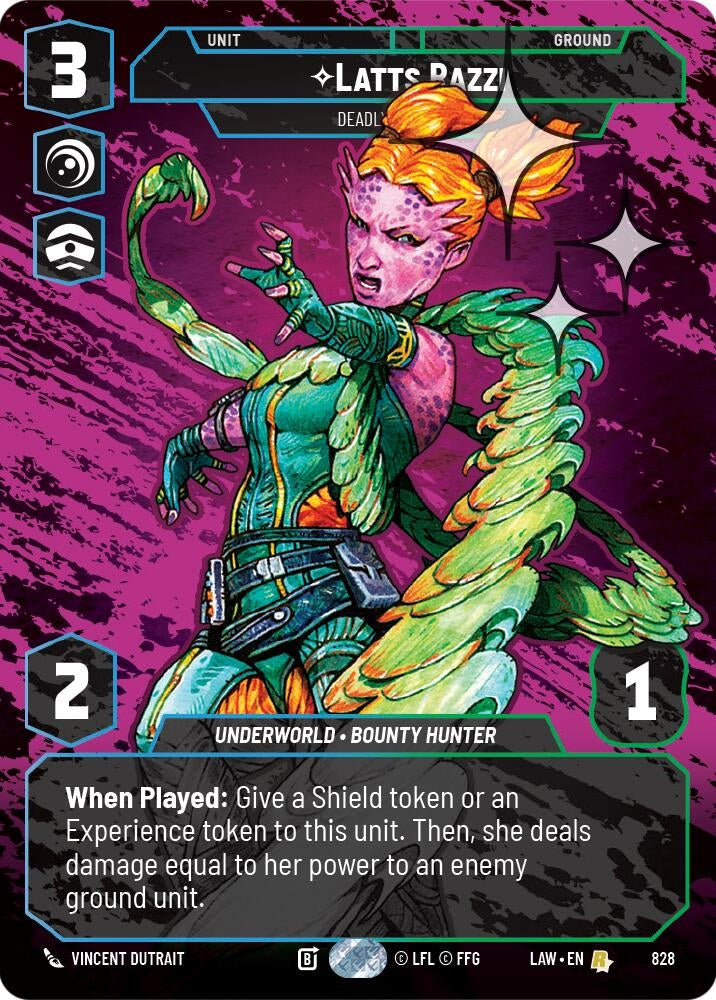 Image for Latts Razzi - Deadly Whipmaster (Prestige Foil) (828) (A Lawless Time) - Star Wars: Unlimited