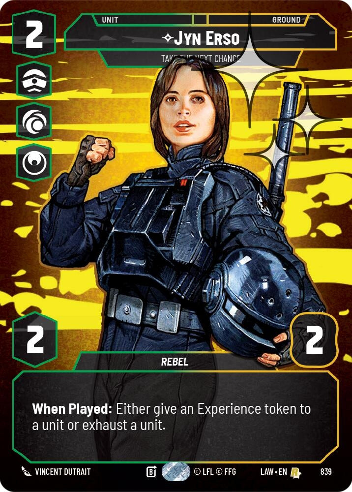 Image for Jyn Erso - Take the Next Chance (Prestige Foil) (839) (A Lawless Time) - Star Wars: Unlimited