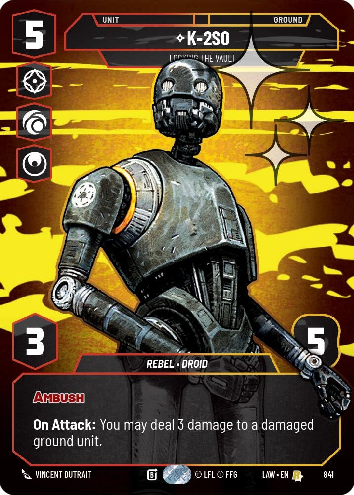 Image for K-2S0 - Locking the Vault (Prestige Foil) (841) (A Lawless Time) - Star Wars: Unlimited