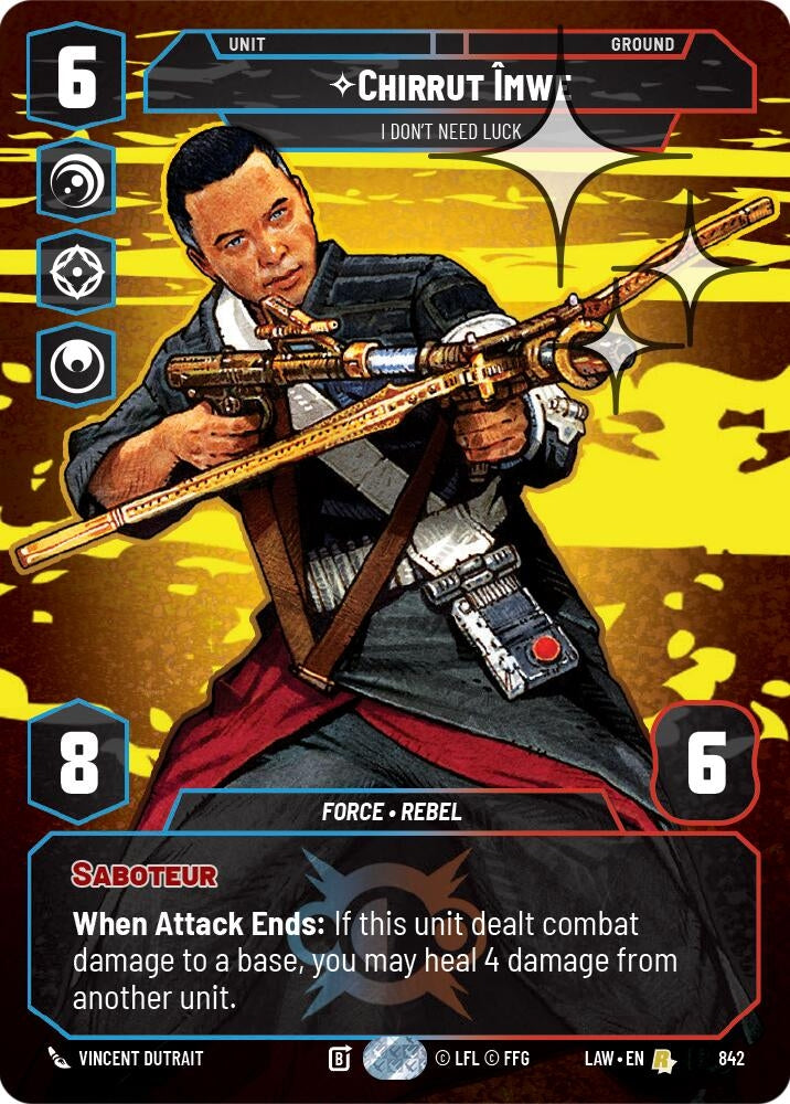 Image for Chirrut Imwe - I Don't Need Luck (Prestige Foil) (842) (A Lawless Time) - Star Wars: Unlimited