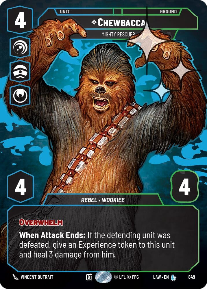 Image for Chewbacca - Mighty Rescuer (Prestige Foil) (849) (A Lawless Time) - Star Wars: Unlimited