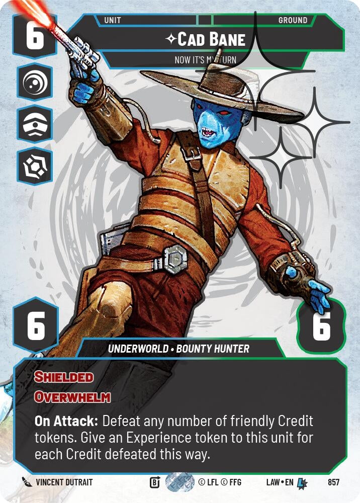 Image for Cade Bane - Now It's My Turn (Prestige Foil) (857) (A Lawless Time) - Star Wars: Unlimited