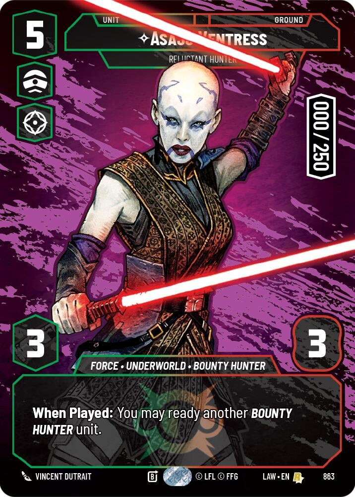 Image for Asajj Ventress - Reluctant Hunter (Serialized) (863) (A Lawless Time) - Star Wars: Unlimited