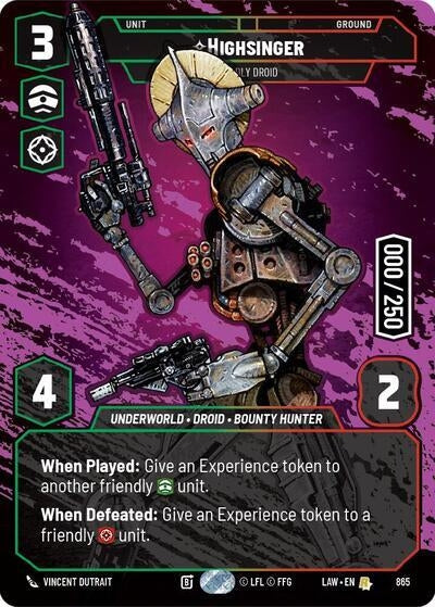 Image for Highsinger - Deadly Droid (Serialized) (865) (A Lawless Time) - Star Wars: Unlimited
