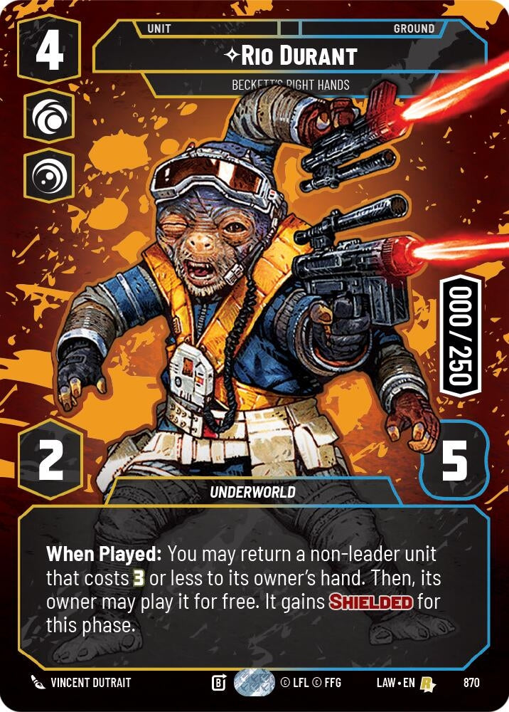 Image for Rio Durant - Beckett's Right Hands (Serialized) (870) (A Lawless Time) - Star Wars: Unlimited