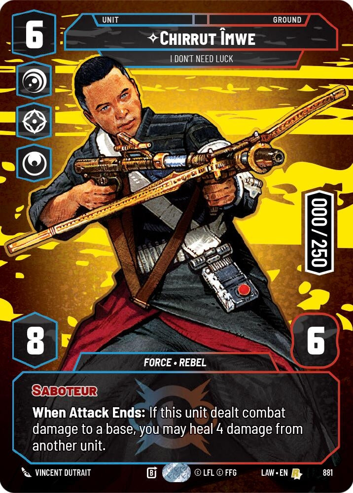 Image for Chirrut Imwe - I Don't Need Luck (Serialized) (881) (A Lawless Time) - Star Wars: Unlimited