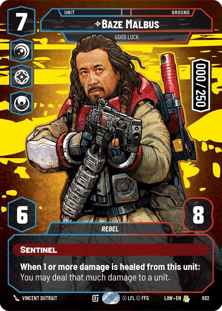 Image for Baze Malbus - Good Luck (Serialized) (882) (A Lawless Time) - Star Wars: Unlimited