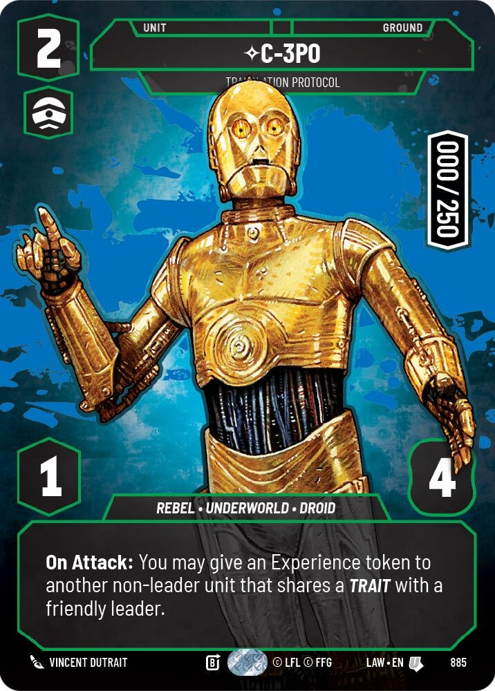 Image for C-3PO - Translation Protocol (Serialized) (885) (A Lawless Time) - Star Wars: Unlimited