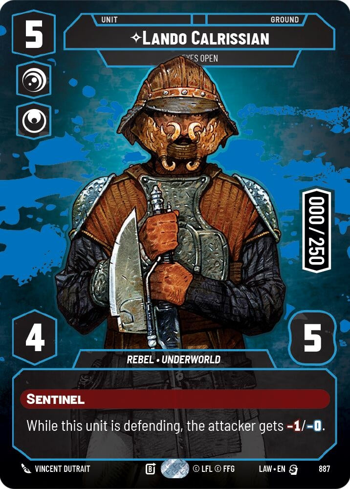 Image for Lando Calrissian - Eyes Open (Serialized) (887) (A Lawless Time) - Star Wars: Unlimited