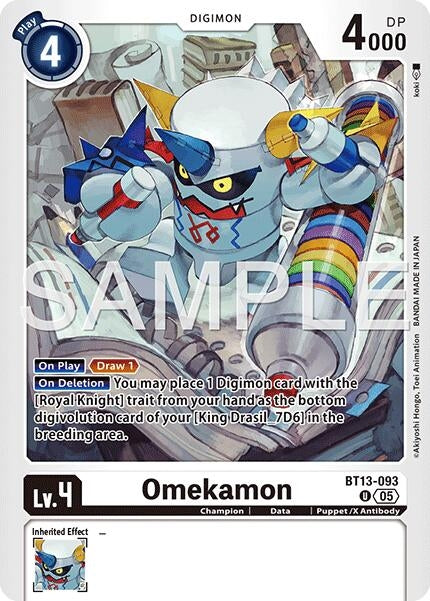 Image for Omekamon - BT13-093 (Reprint) (BT13-093 U) (Advanced Booster Digimon Generation) (AD-01) - Digimon Card Game