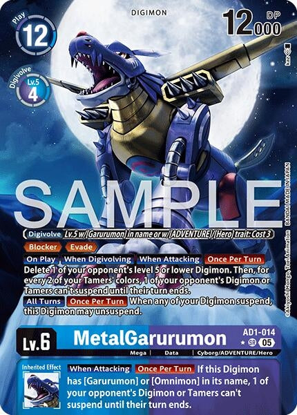 Image for MetalGarurumon (Alternate Art) (AD1-014 SR) (Advanced Booster Digimon Generation) - Digimon Card Game